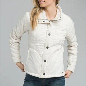 prAna Diva Jacket Bone Cream Womens Small Sherpa Lined W23180561 NWT